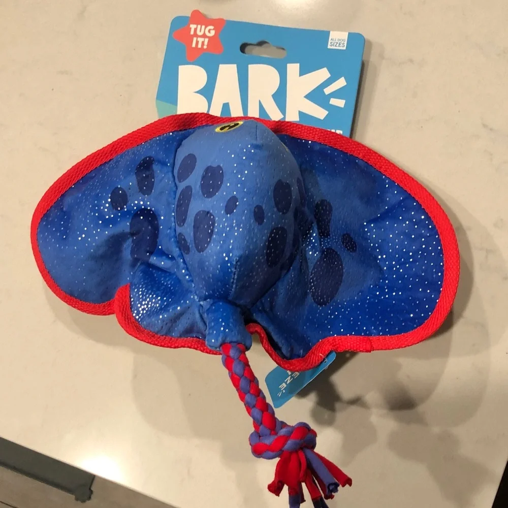 Bark Blue and Red Stingray Dog Toy